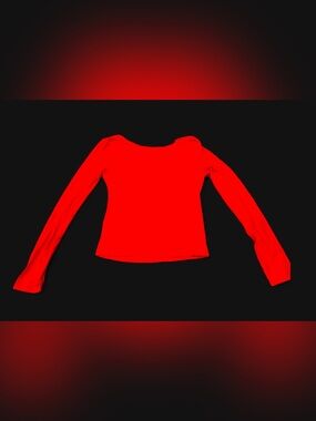 Women's Red Long-Sleeve Boatneck Top